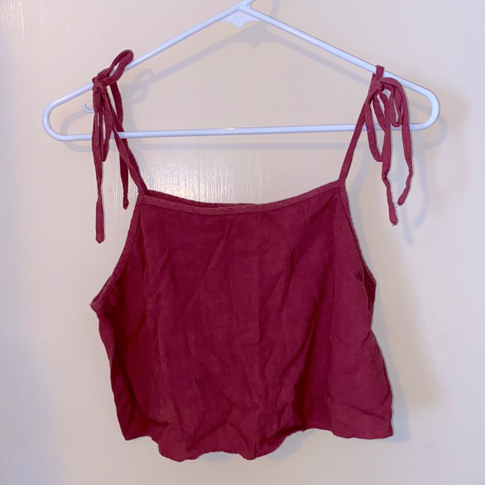 Pacsun tie shoulder crop top